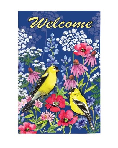 Wildflowers and Finch Garden Flag
