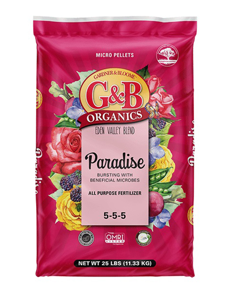 G&B Organics Paradise All Purpose Fertilizer (5-5-5) 25 lbs bag
