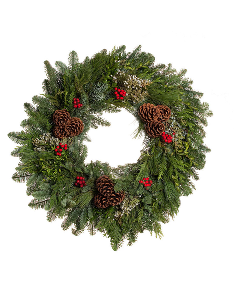 Evergreen Bounty Wreath 14"X26"