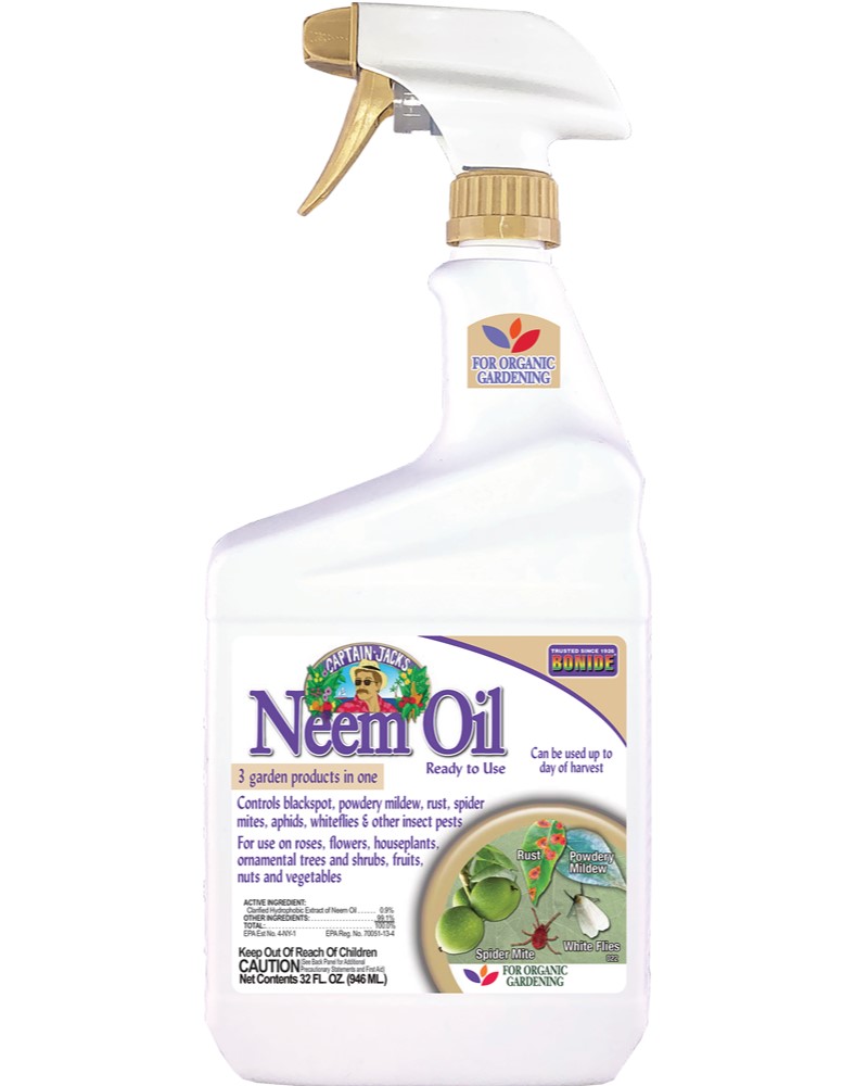 Organic Bonide Neem Oil Fungicide, Miticide, & Insecticide Ready-To-Use, 32