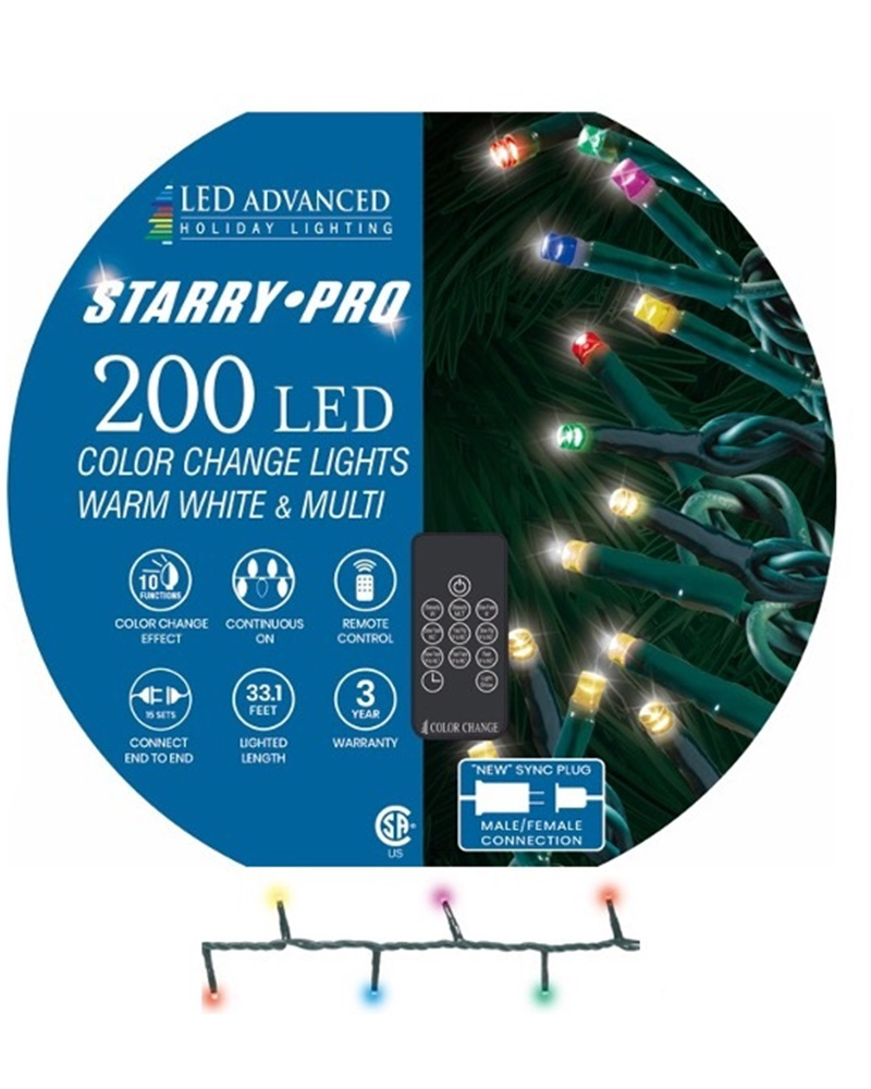 200 White Lights 8 Function with Remote