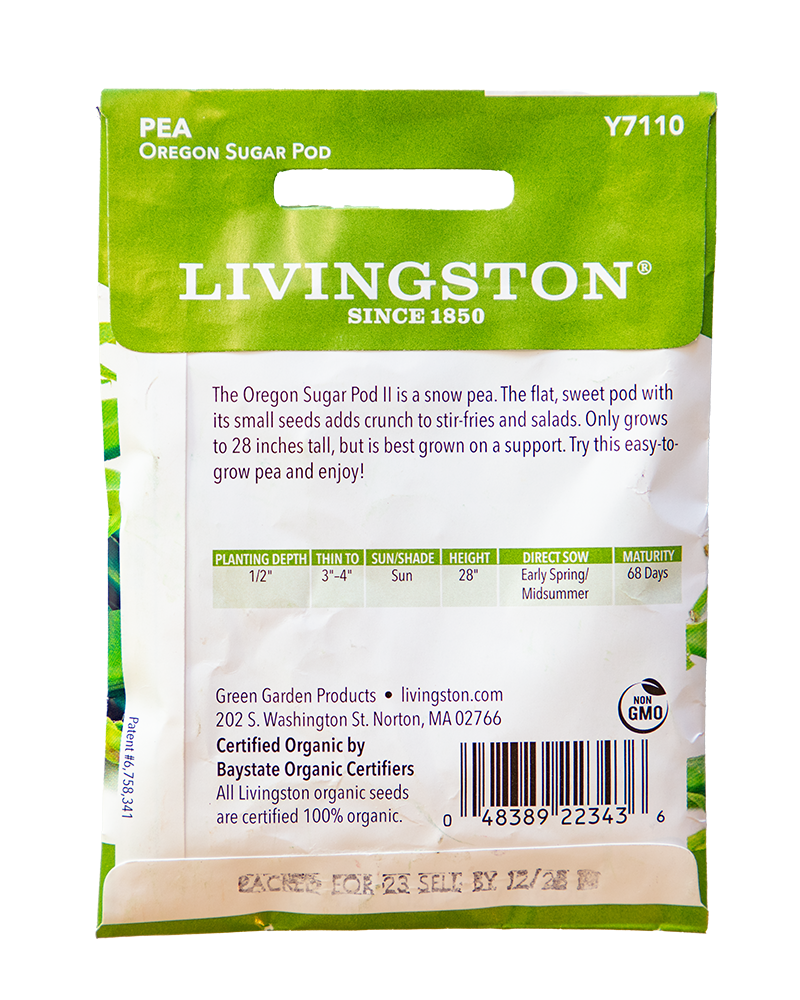 Departments Pea Oregon Sugar Pod Organic Seeds