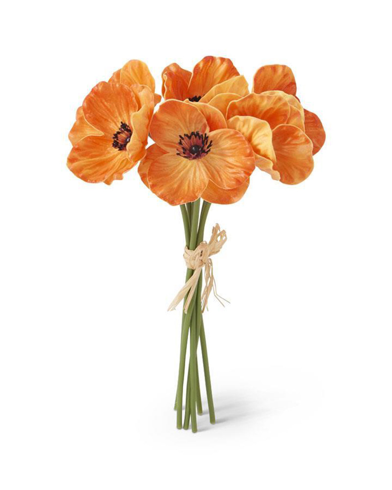 Everlasting Orange Poppy Bouquet 11"