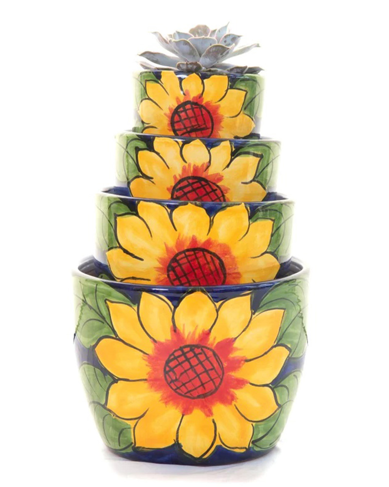 Sunflower Cylinder Planter 7"