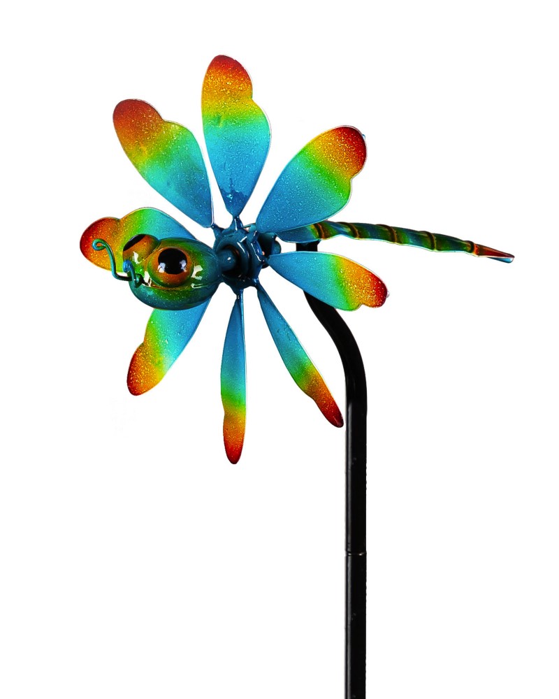 Wind Spinner Blue Dragonfly Stake 48"