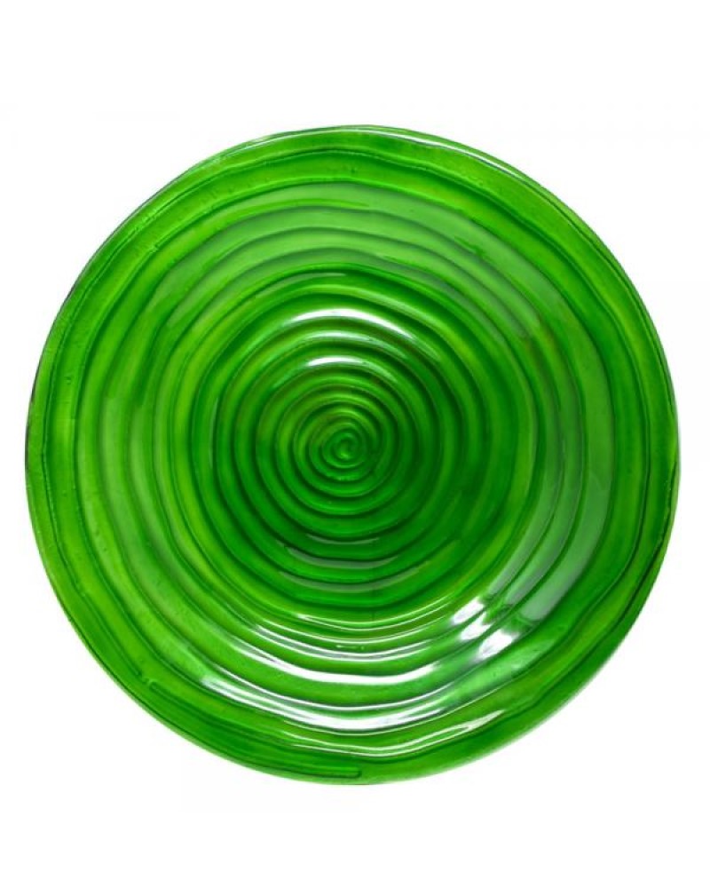 Bird Bath Hunter Green Swirls 18"