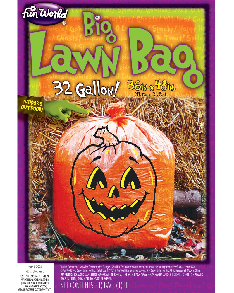Pumpkin Lawn Bag 36"x48"