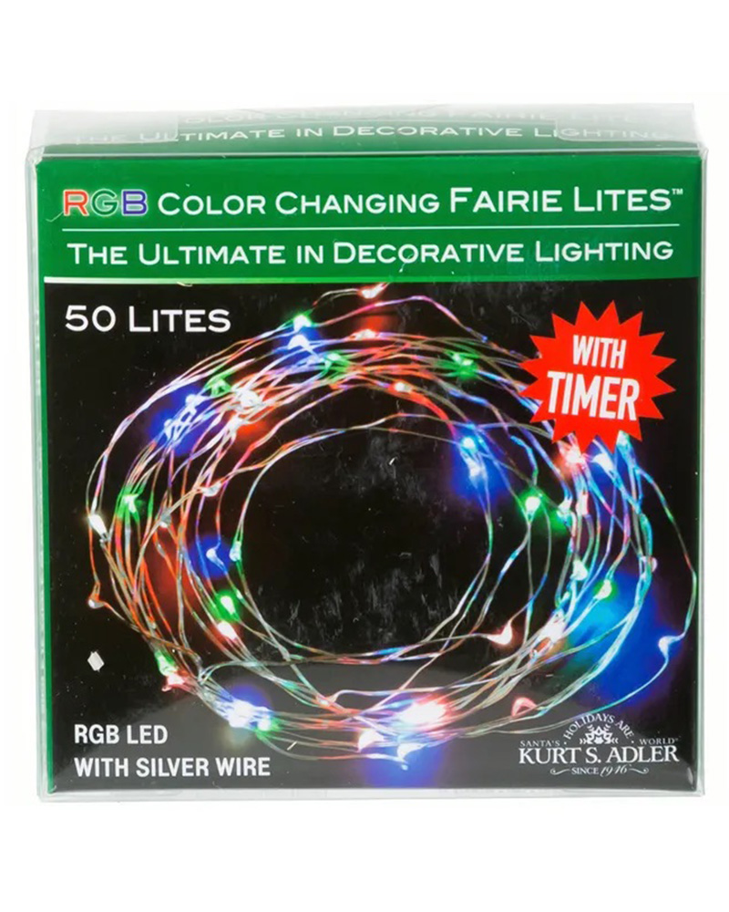 50 Soft Twinkle Fairie Lights Red, Green & Blue