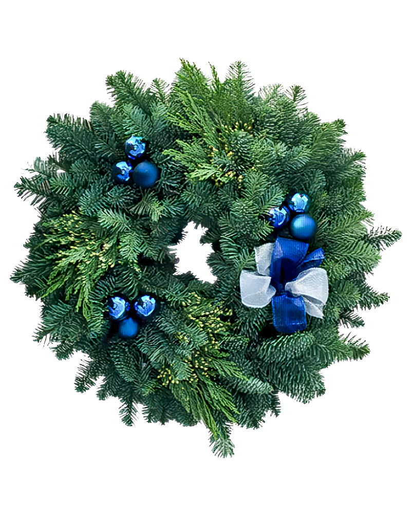 Wreath Peace Blue Silver 10"