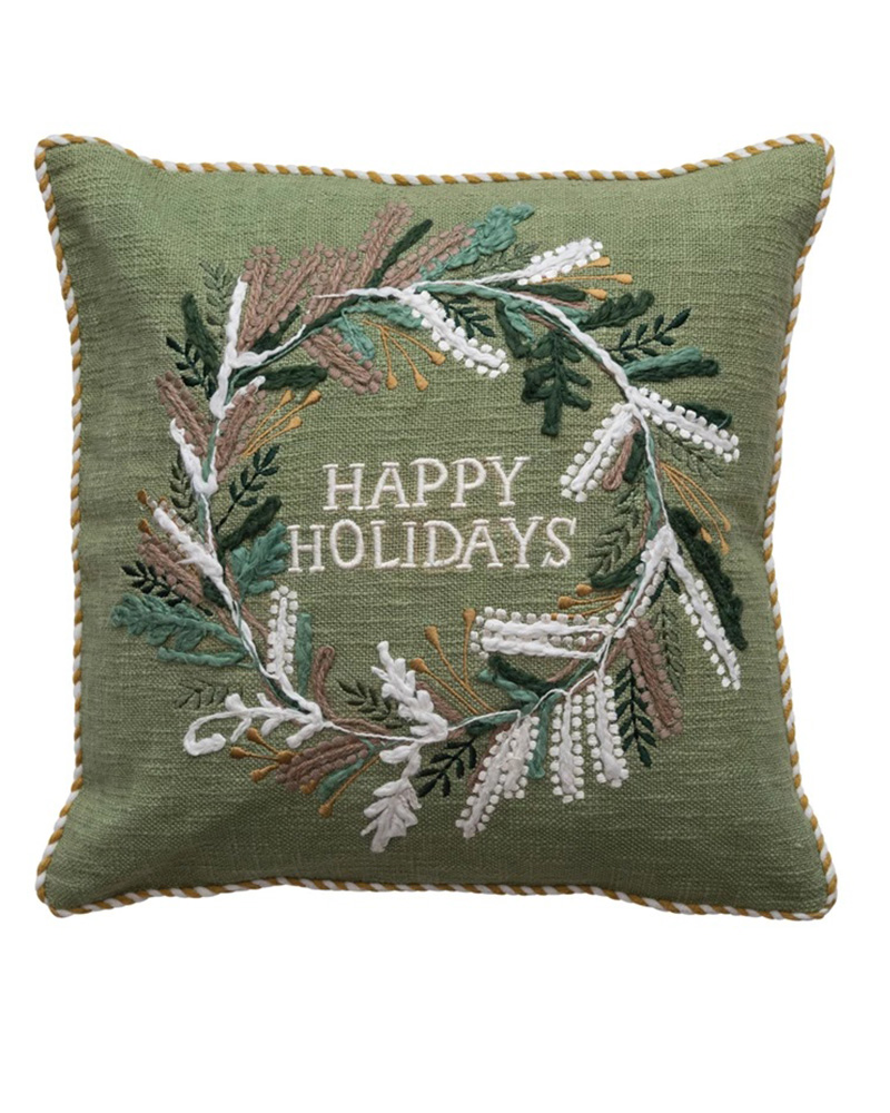 Happy Holidays Pillow 18"