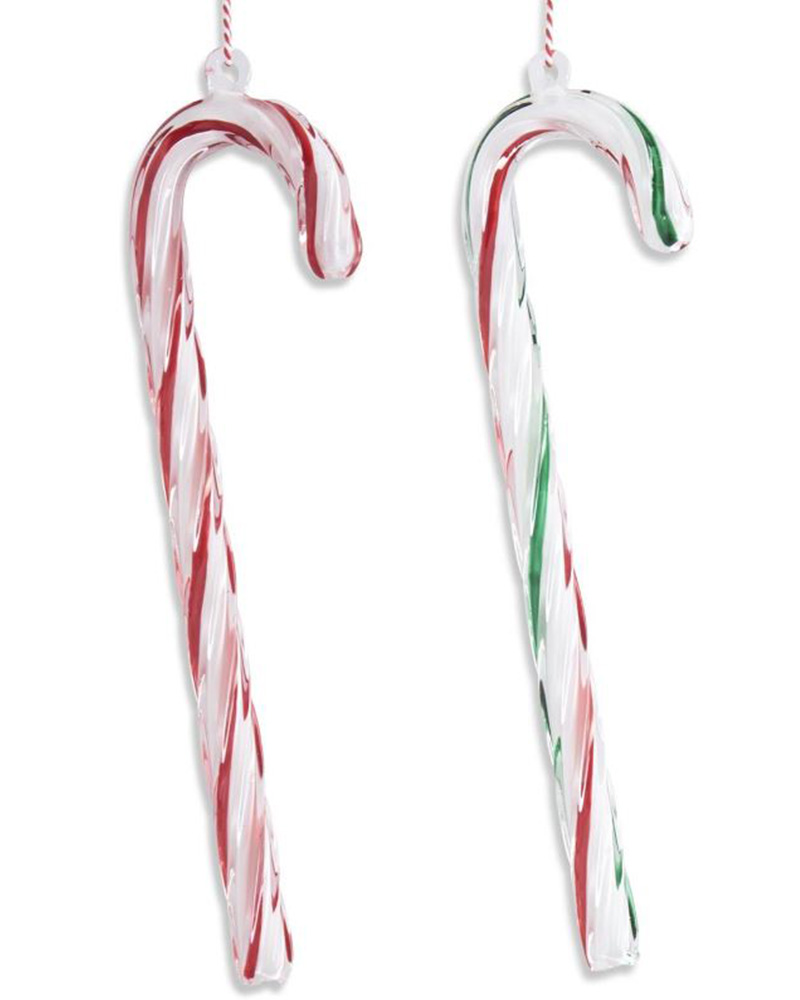 Candy Cane Glass Ornament 9.5"