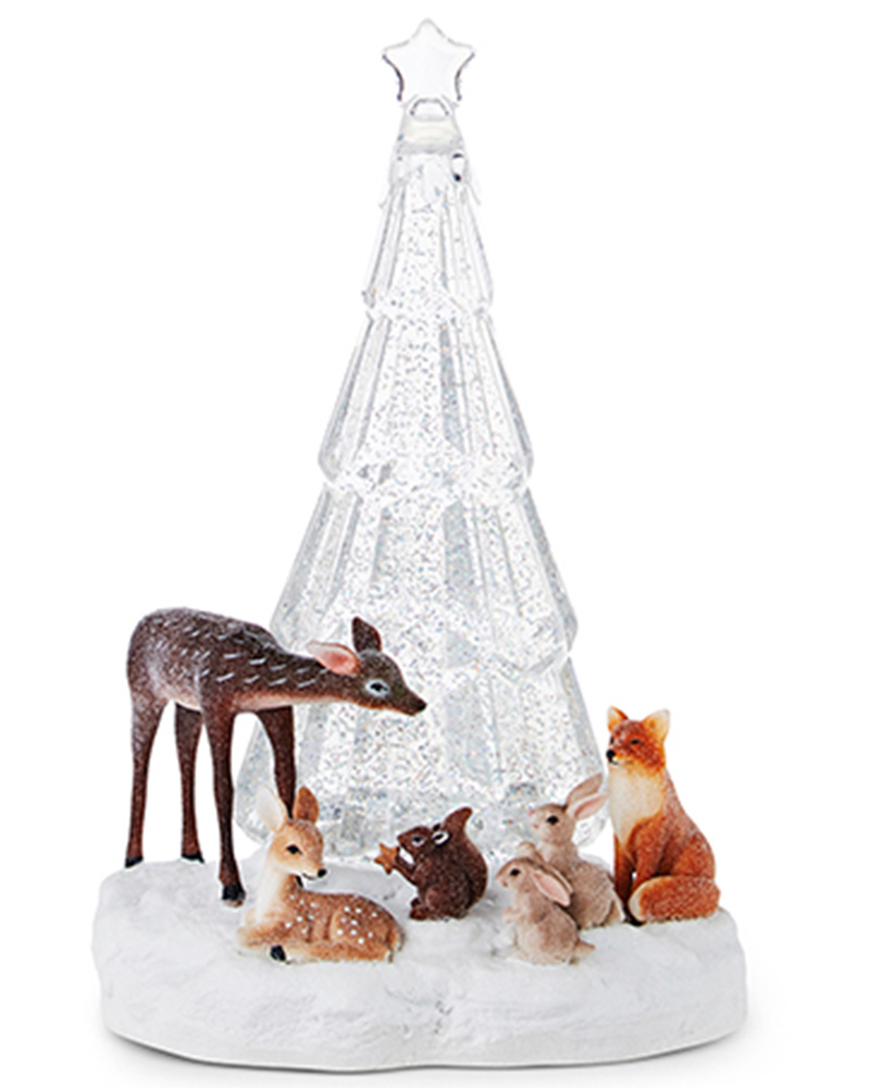 LED Glitter Tree with Animals