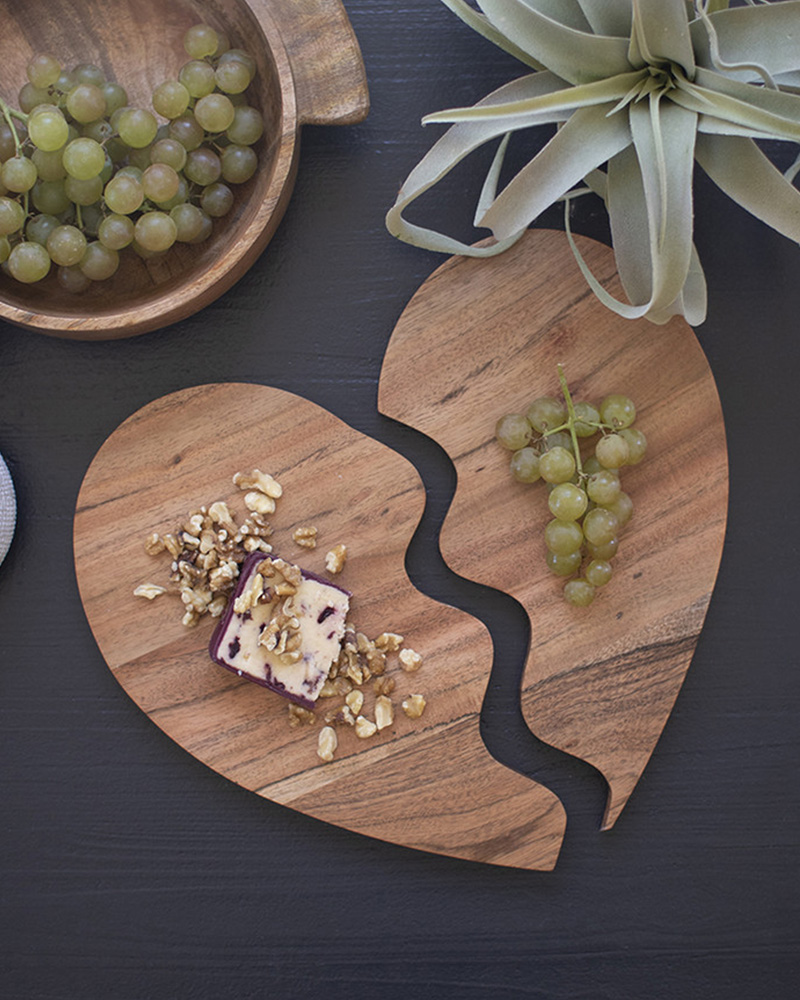 Acacia Wood Broken Heart Cutting Board