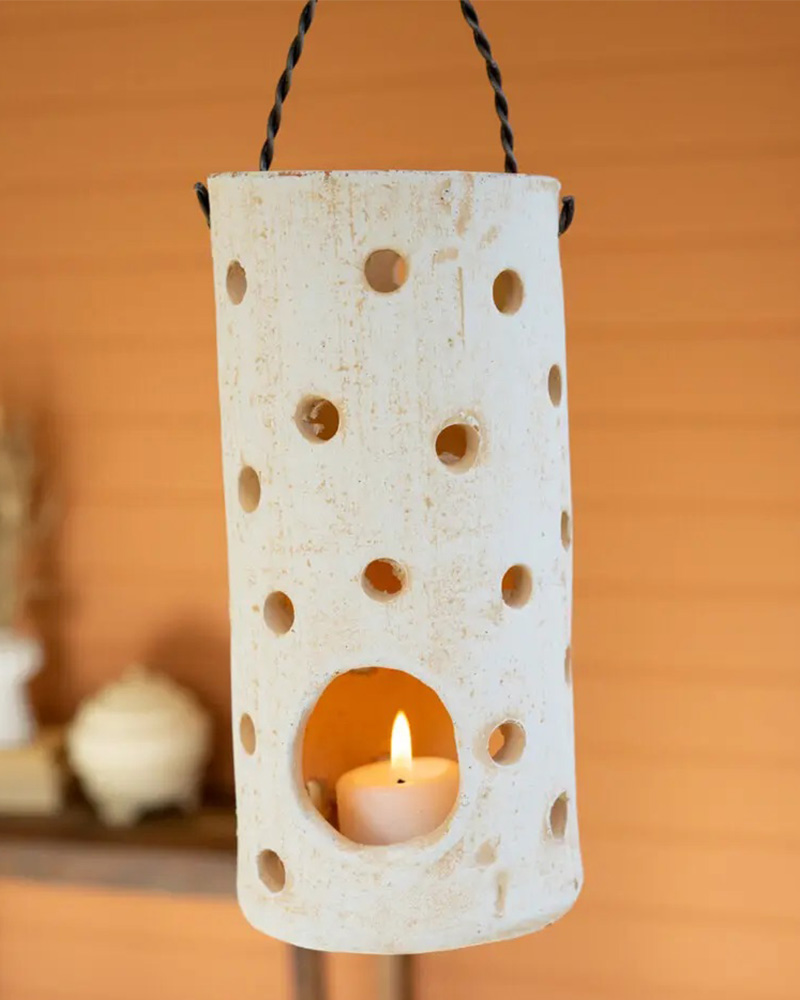 Hanging Clay Lantern