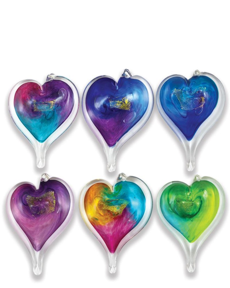 Small Handblown Glass Heart Assorted Colors