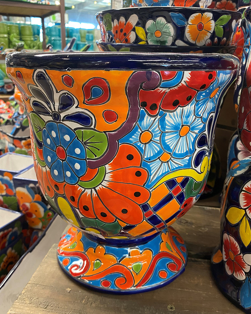 Talavera Blue Standard Urn Large