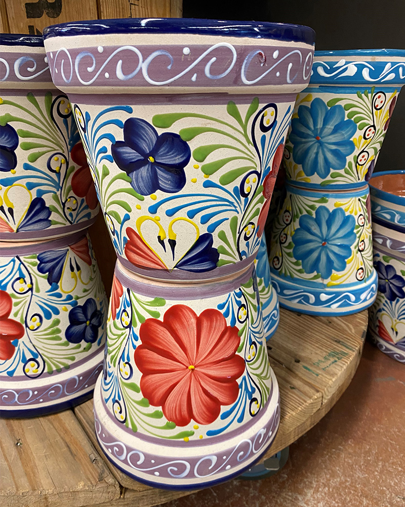 Talavera Bella Flower Pot Blue 8"