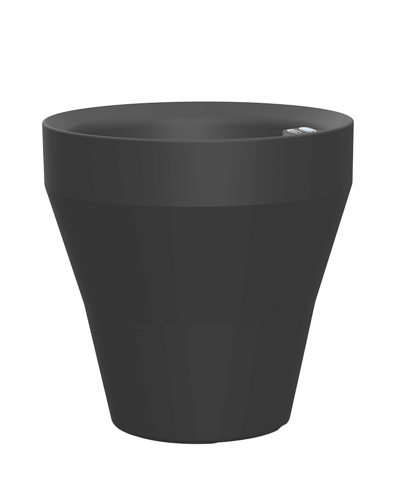 Crescent Self-Watering Rim Pot Black 22"