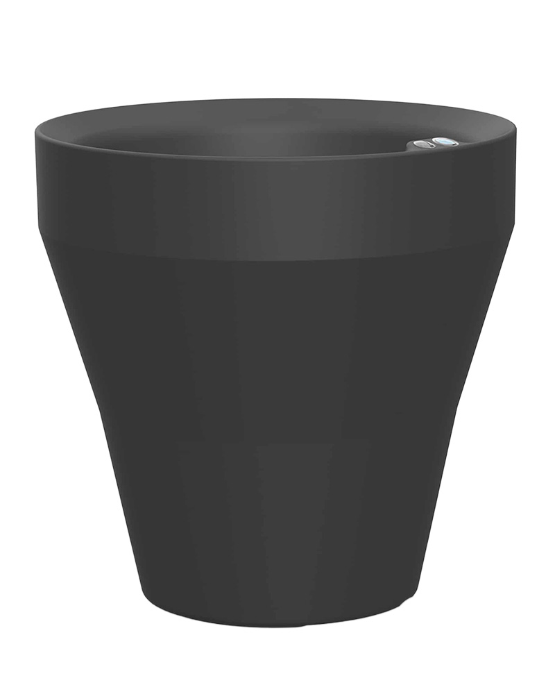 Crescent Self-Watering Rim Pot Black 26"