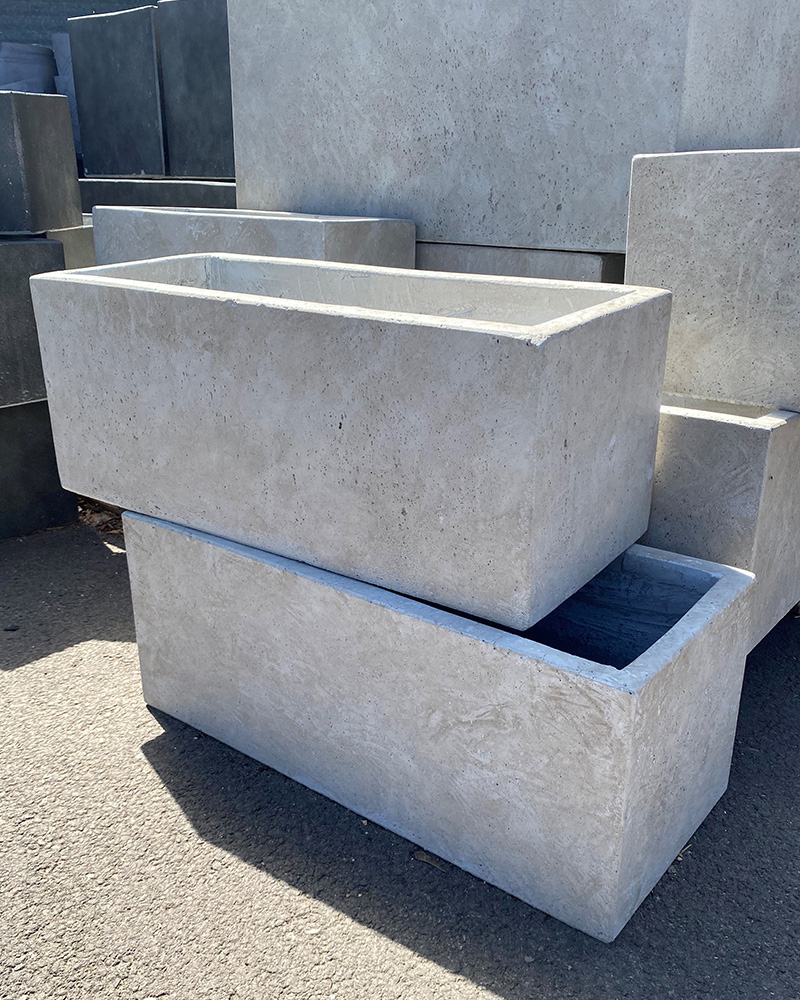 Fiber Planter Rectangle Grey 11"