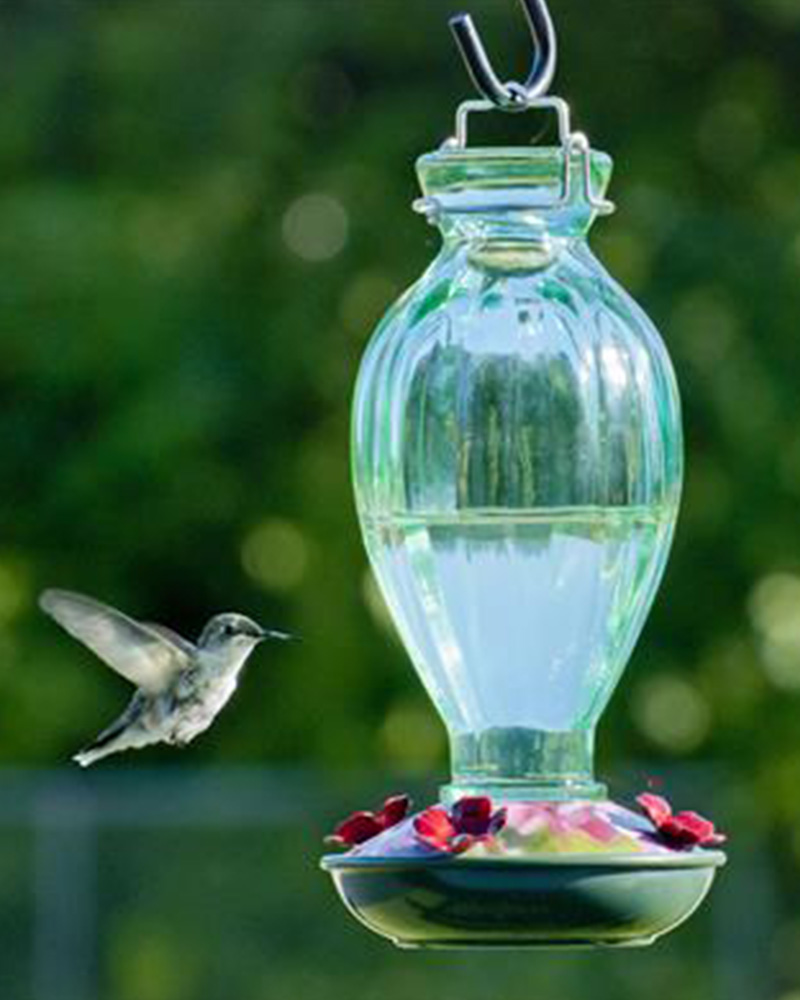Hummingbird Feeder Fluted Glass