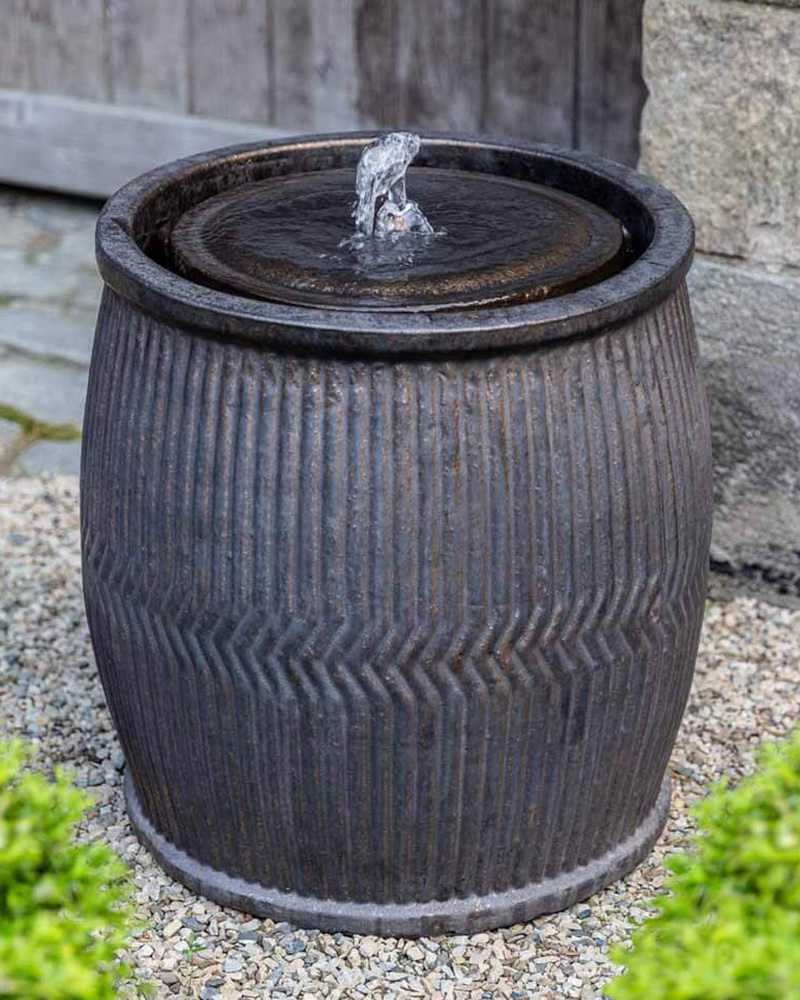 Rain Barrel Bronze Fountain