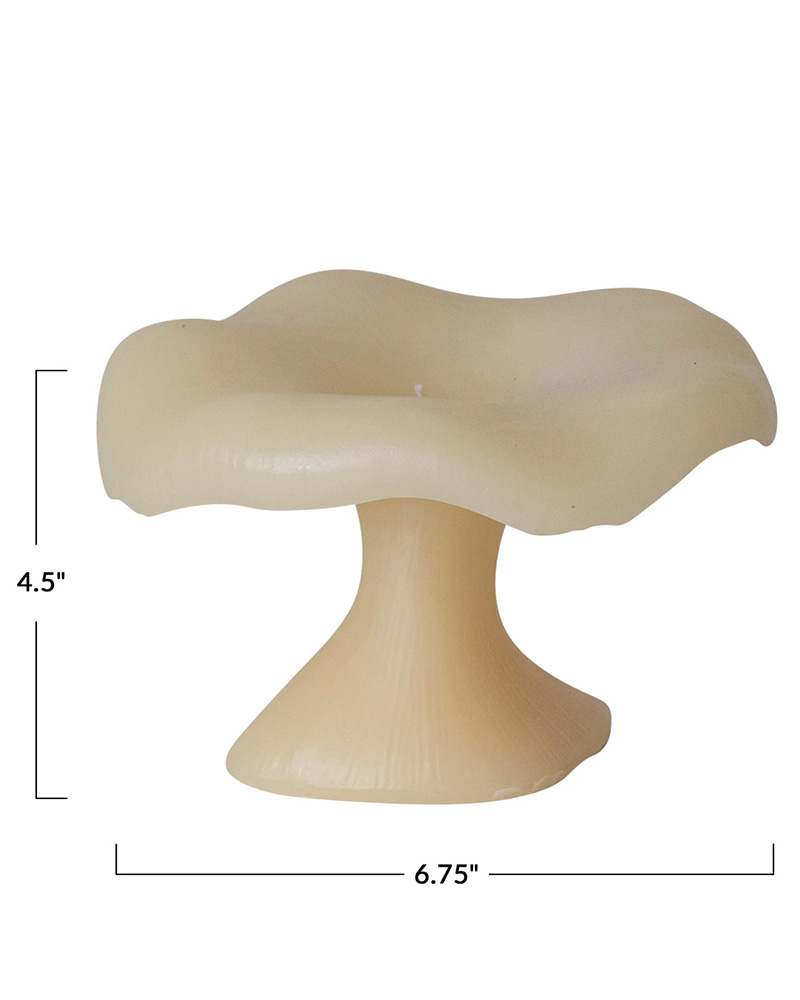 Mushroom Shaped Candle Cream 4.5"