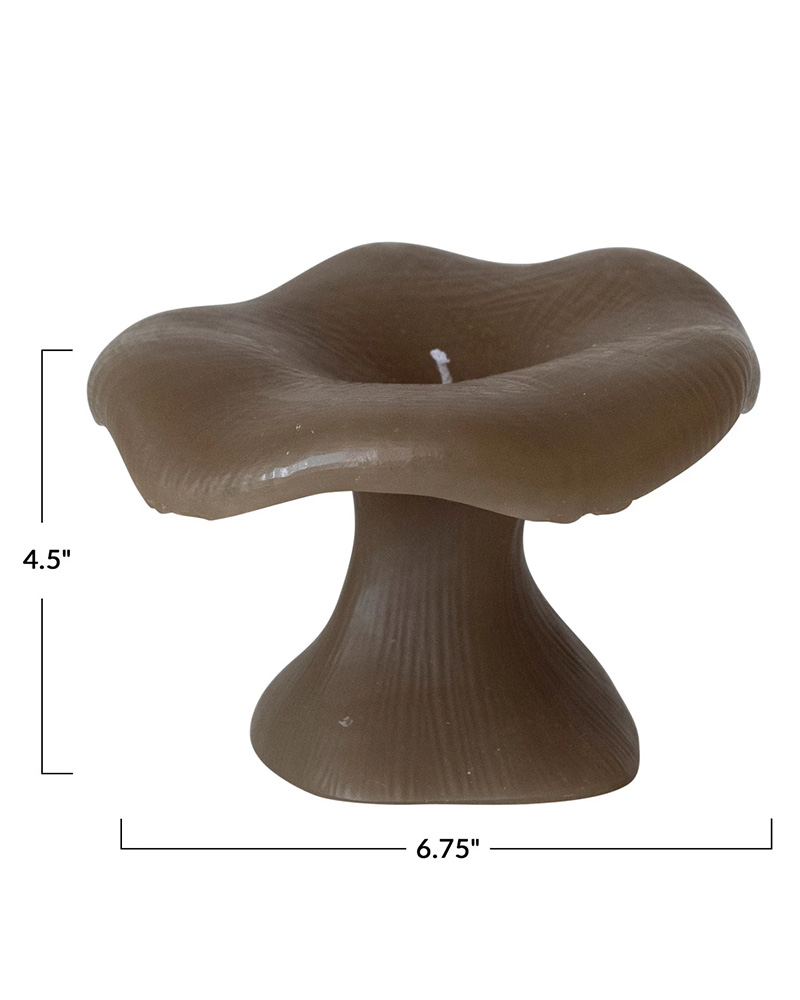 Mushroom Shaped Candle Olive 4.5"