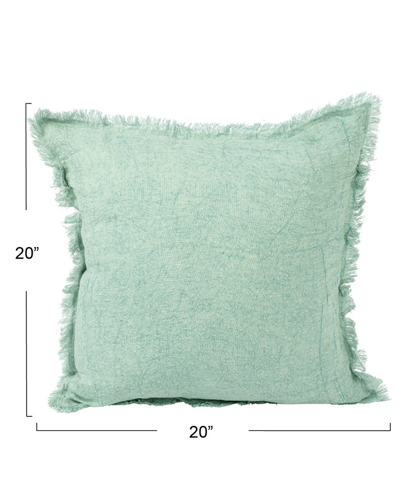 Linen Pillow Blue Mint