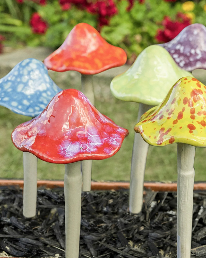 Bright Mushroom Garden Stake Assorted 12"