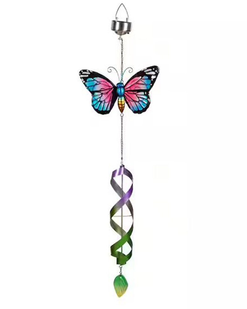 Glass Spinning Butterfly Blue