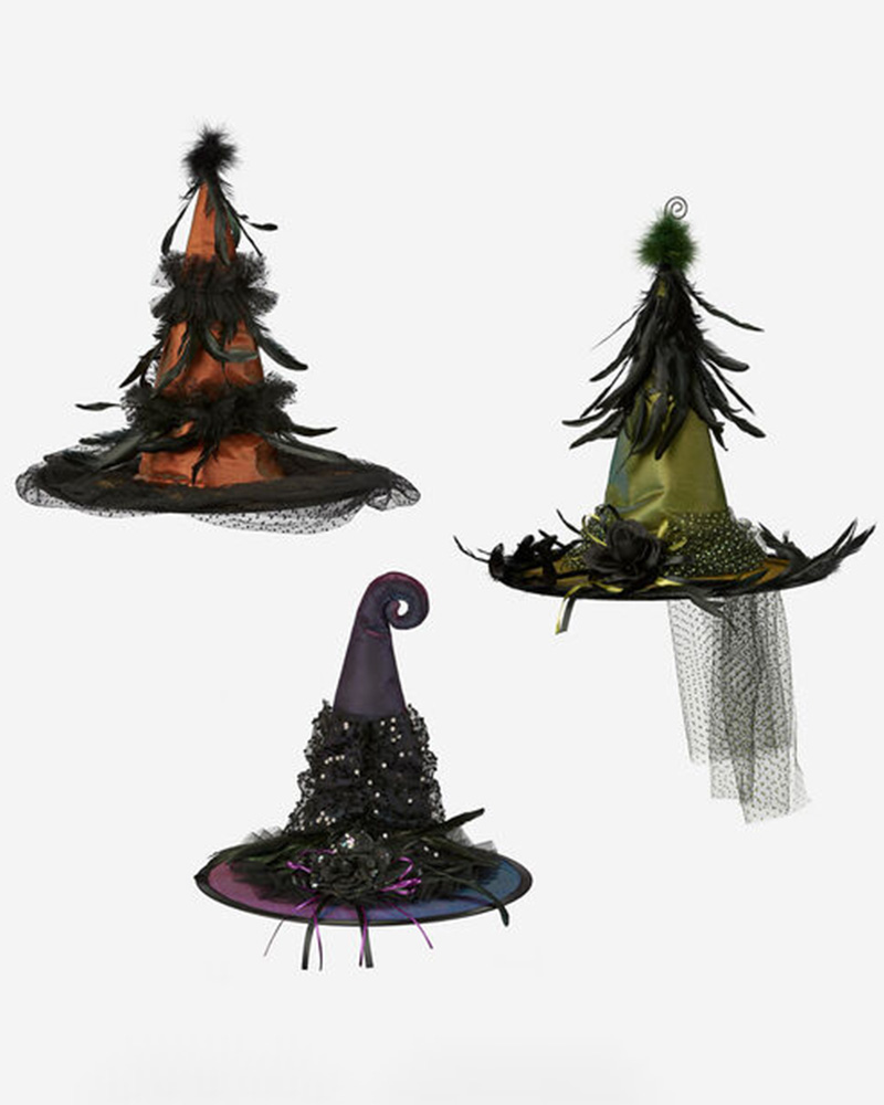 Witch Hat with Feathers 20"