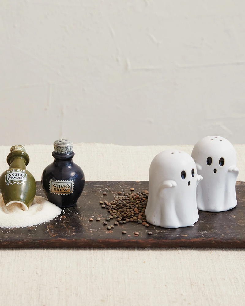 Salt & Pepper Ghost Shakers, Set of 2