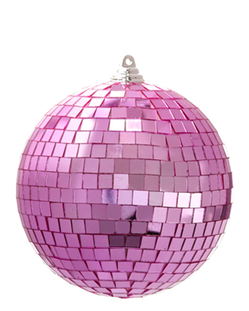 Pink Disco Ball Ornament 6"