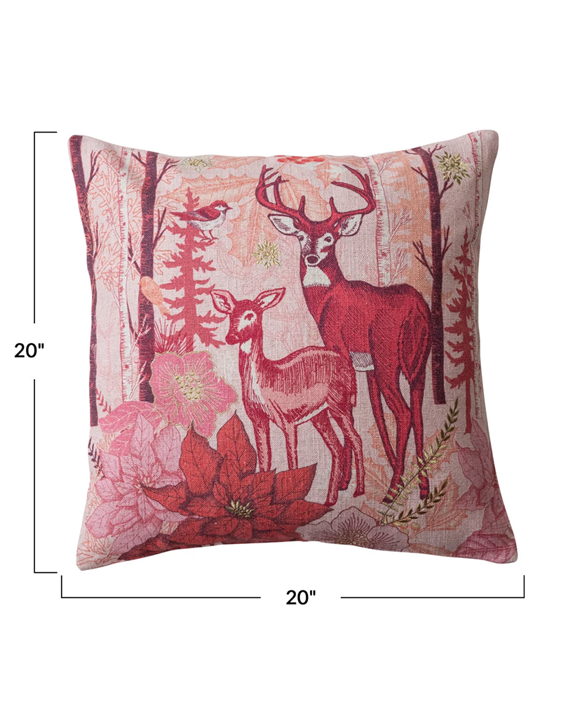 Pillow with Deer Pink 20"