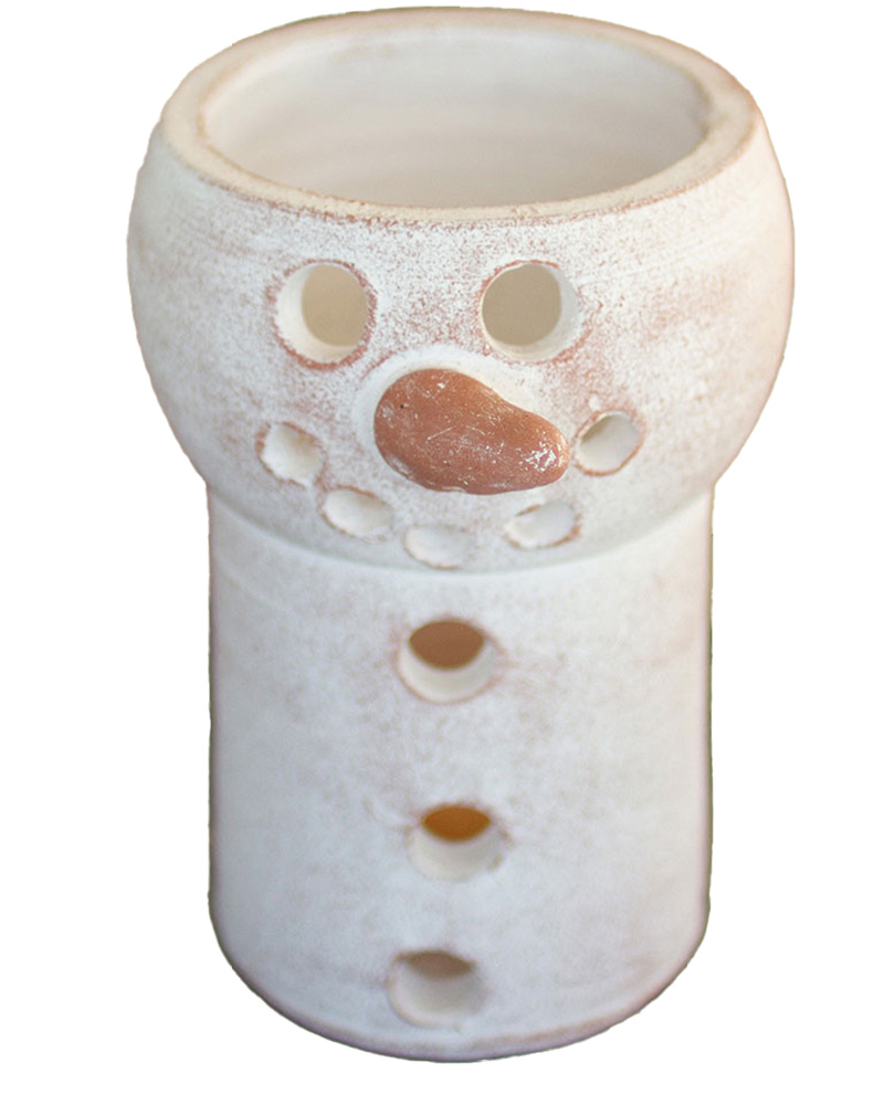 Clay Snowman Luminary 8"