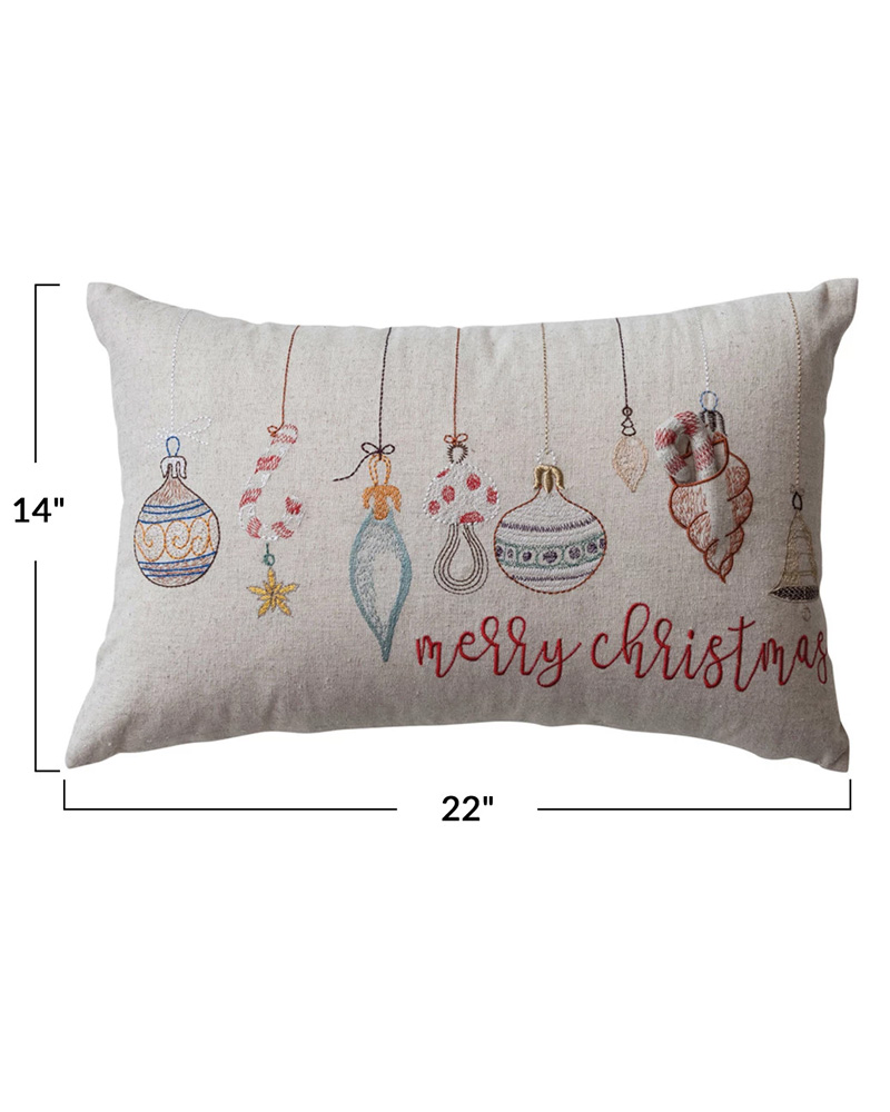 Lumbar Pillow with Ornaments 14"x22"