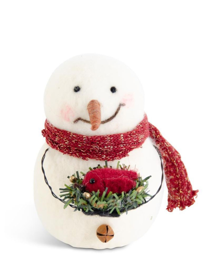 Snowman with Cardinal 5"