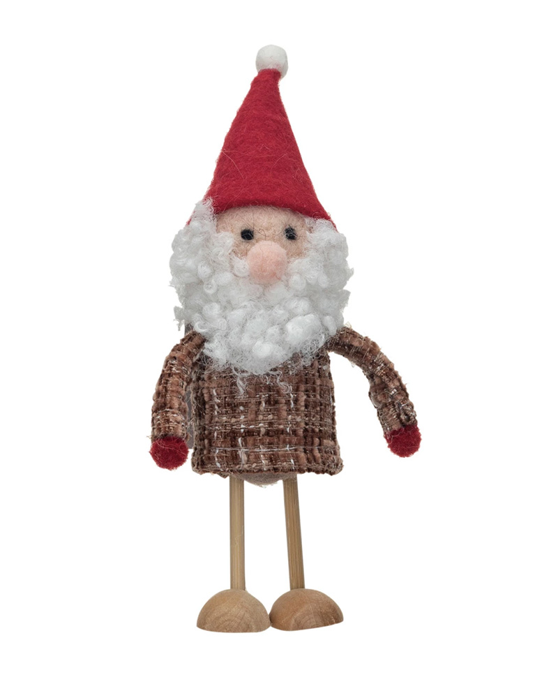 Wool Felt Santa in Plaid Coat 5.75"