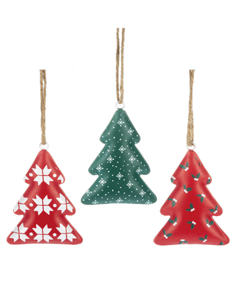 Holiday Pattern Tree Ornament 7"