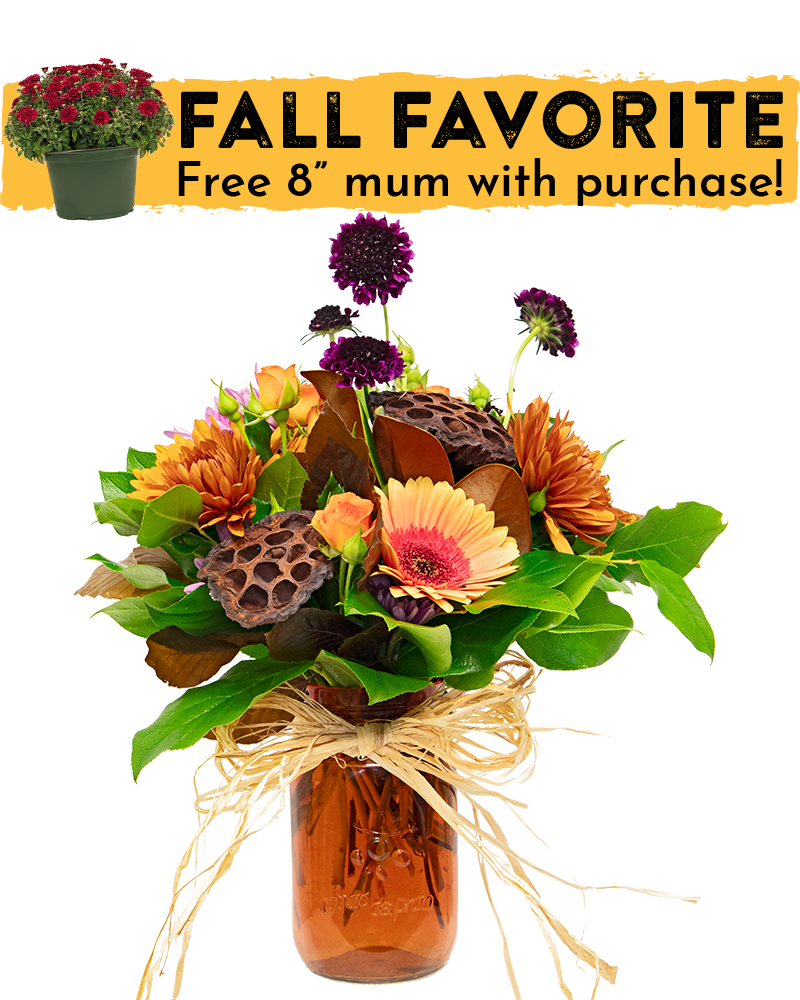 Auburn Lotus Floral Arrangement from $65-$90