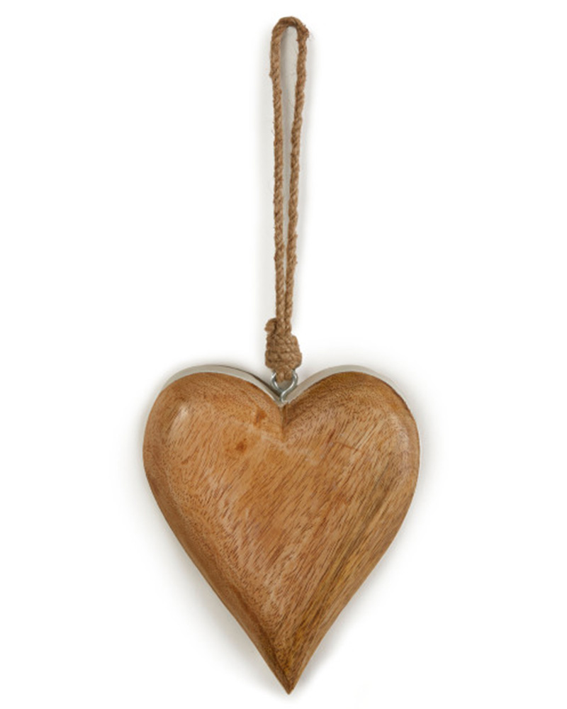 Wood Heart Ornament 6"