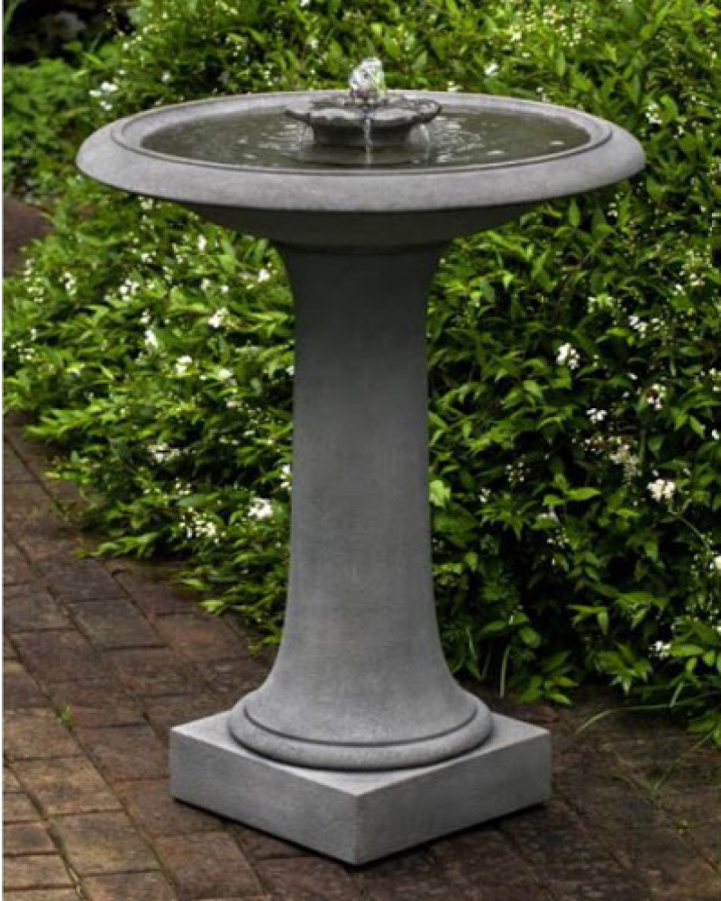 Departments - Camellia Cast Stone Bird Bath Fountain