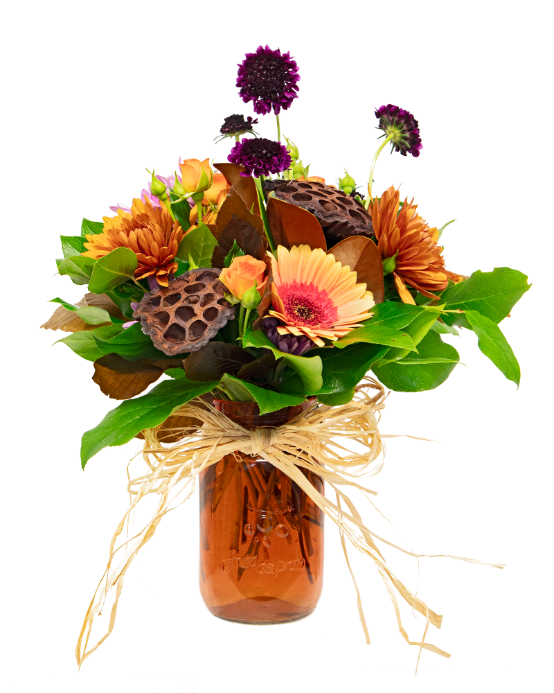 Auburn Lotus Floral Arrangement from $65-$90