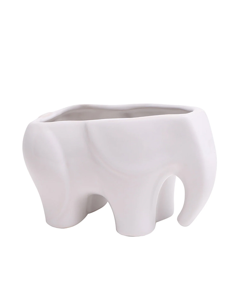 Elephant Pot White 3.5"