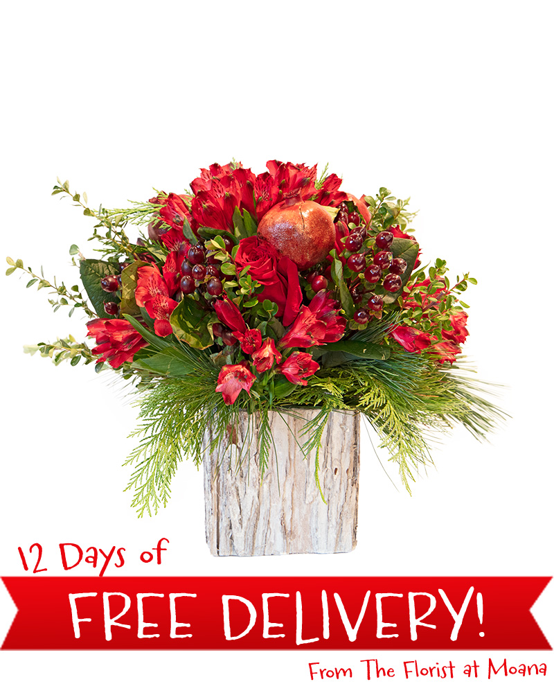 Pomegranate Pine Floral Arrangement from $70-$110