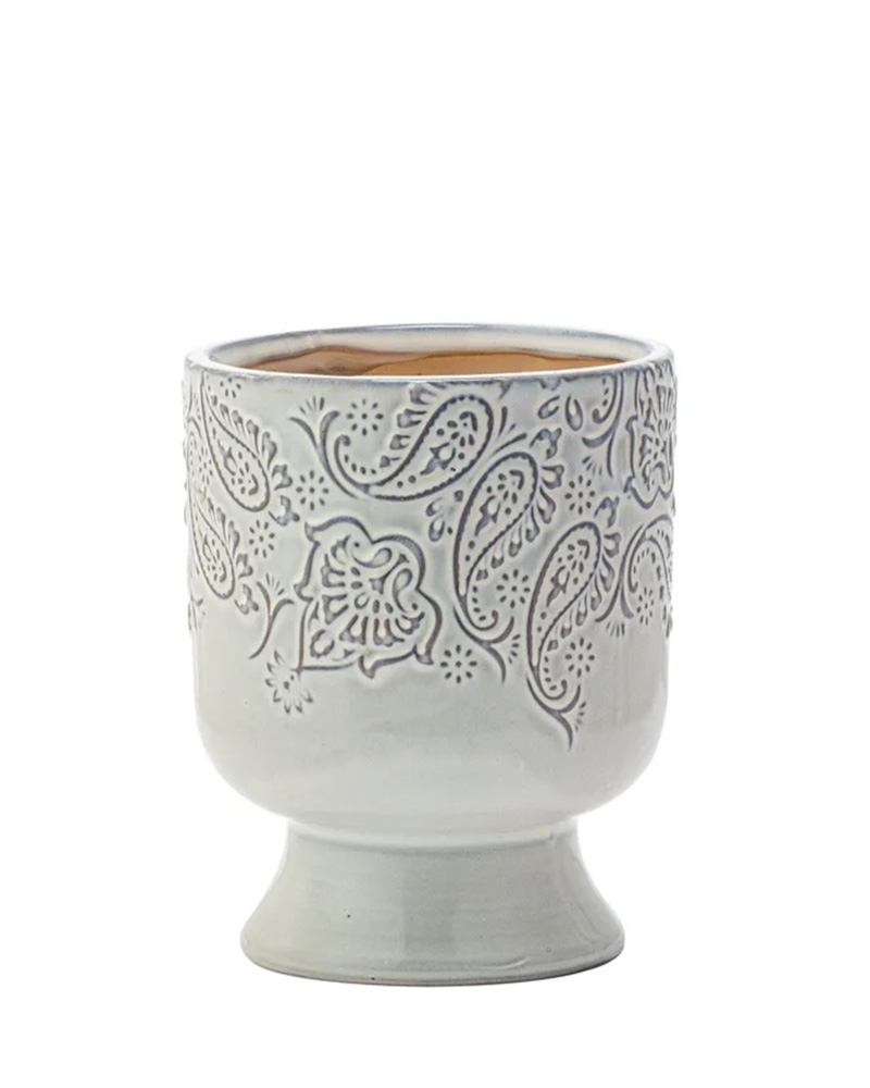 Paisley Pot with Pedestal 5.5"