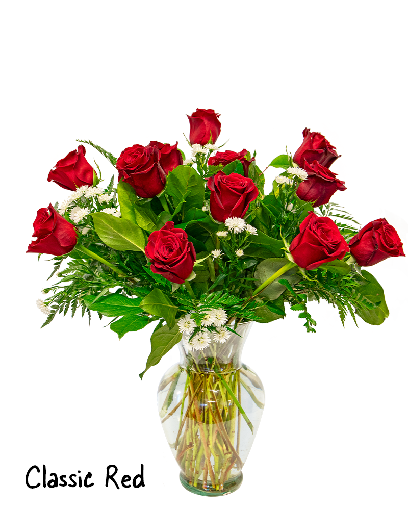 Dozen Roses \"Choose Color\" Floral Arrangement from $100-$150