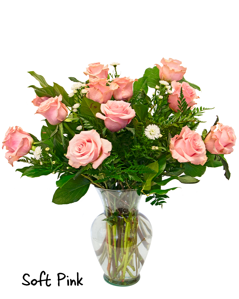 Dozen Roses \"Choose Color\" Floral Arrangement from $100-$150