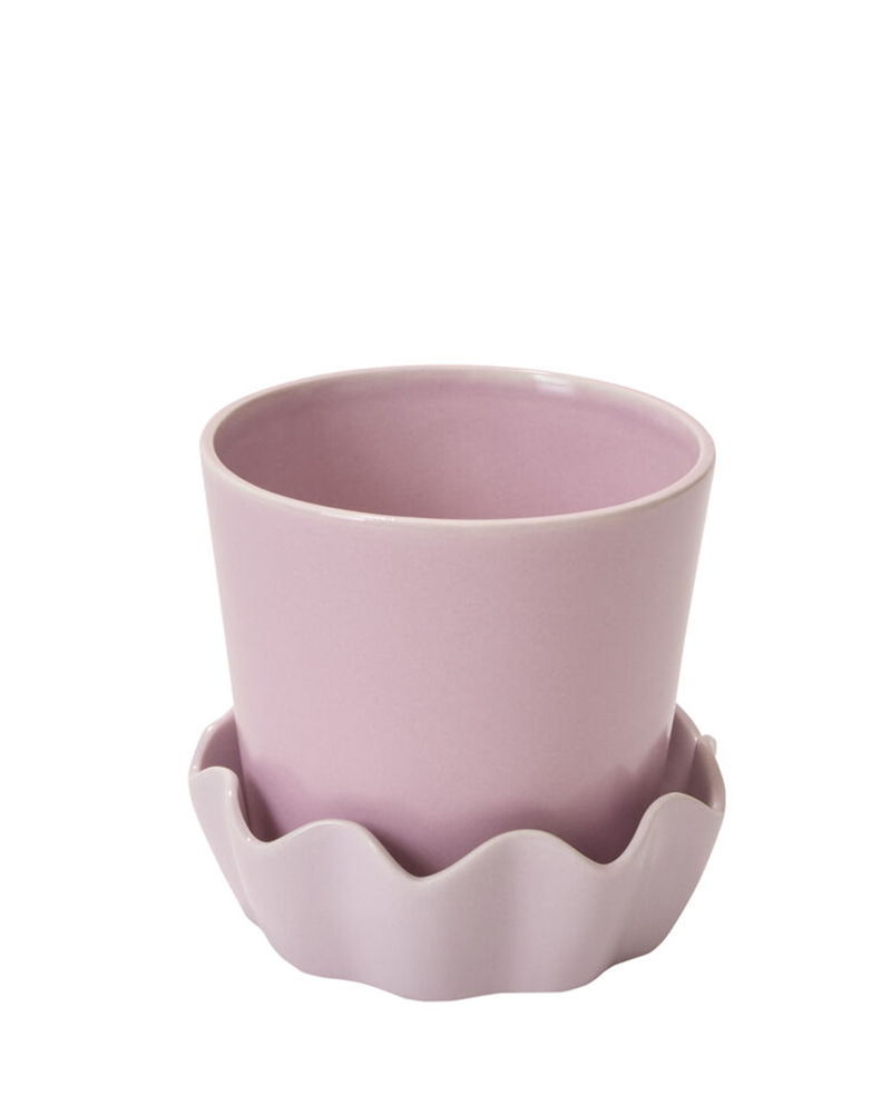 Springvale Pot with Saucer Lavender 5.25"